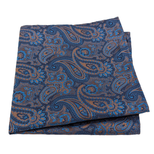 Royal Blue Antique Paisley Pocket Square