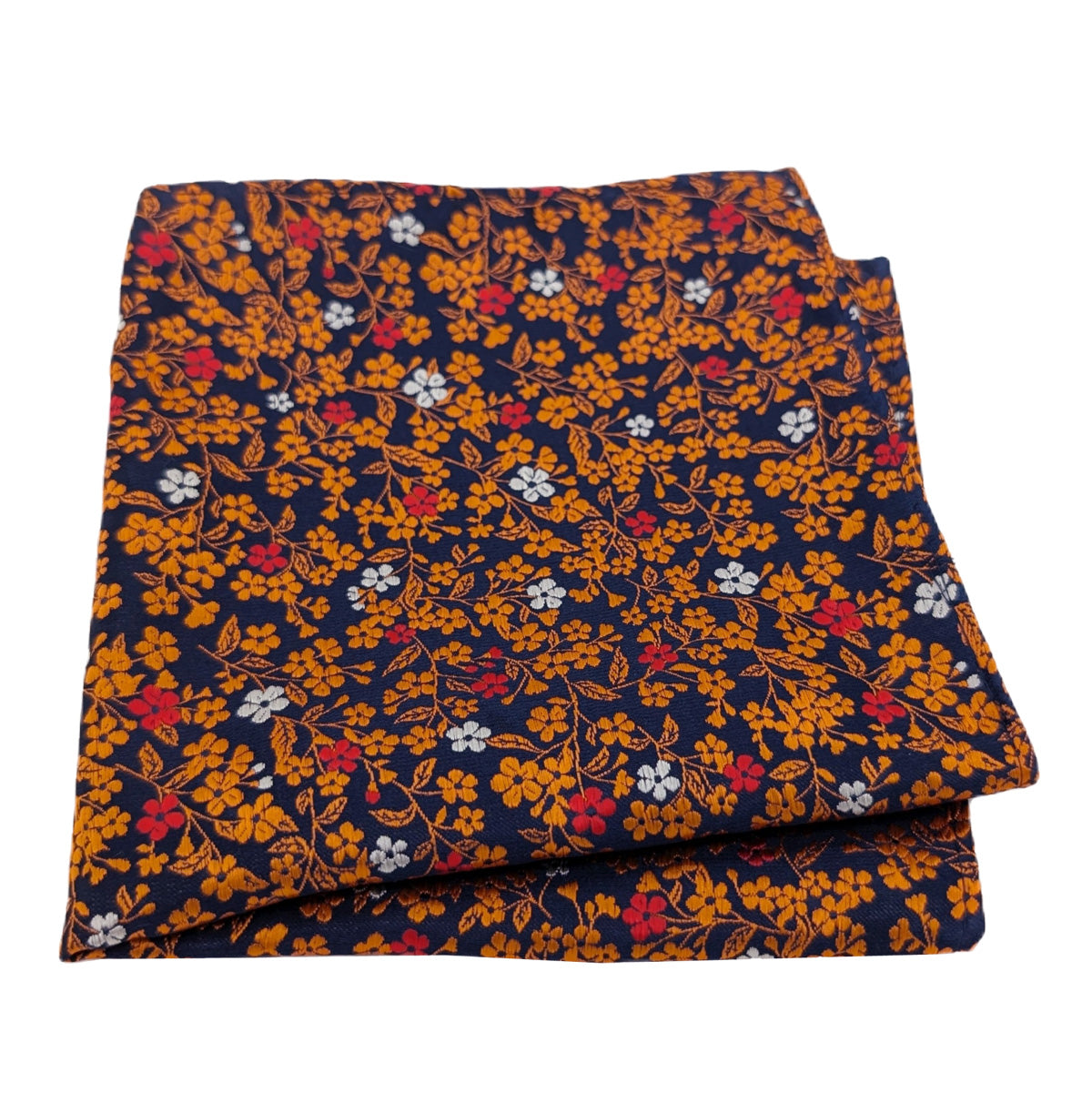 Orange Daisy Floral Pocket Square