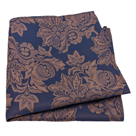 Bronze Vintage Flowers Pocket Square