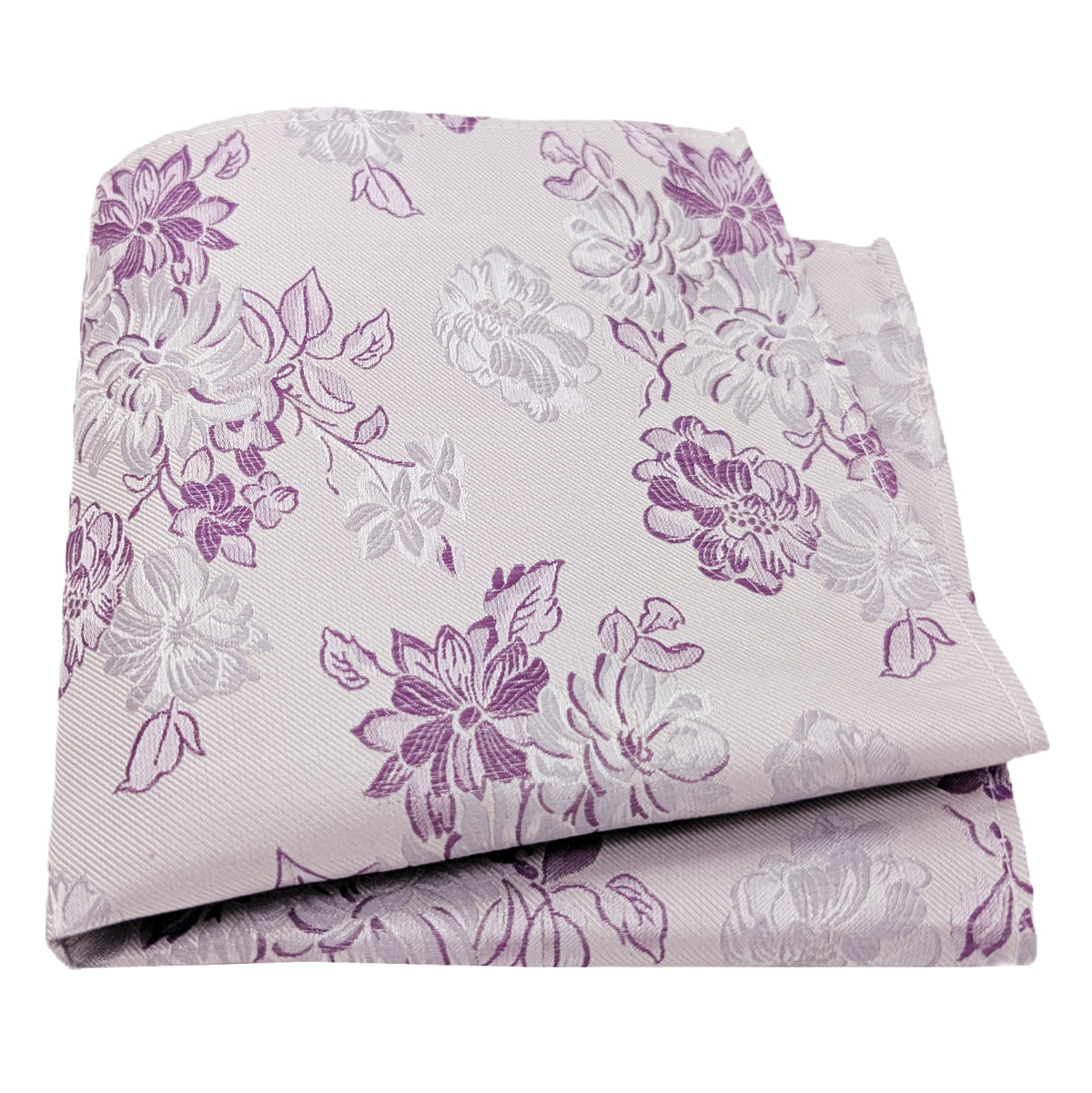 Lilac Floral Silk Pocket Square