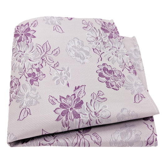 Lilac Floral Silk Pocket Square