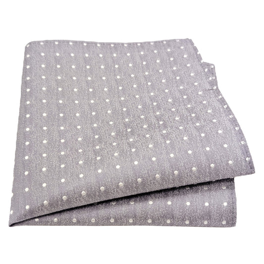 Grey Dots Silk Pocket Square