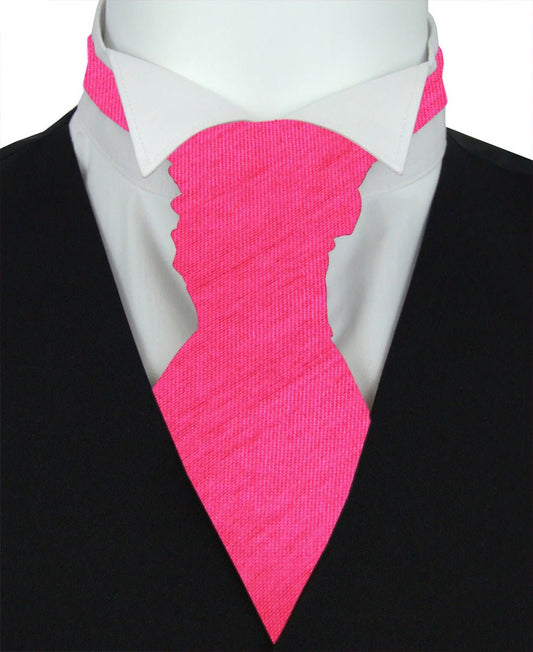 Hot Pink Shantung Wedding Cravat - Wedding Cravat - Pre - Tied - Cravat Only - Swagger & Swoon