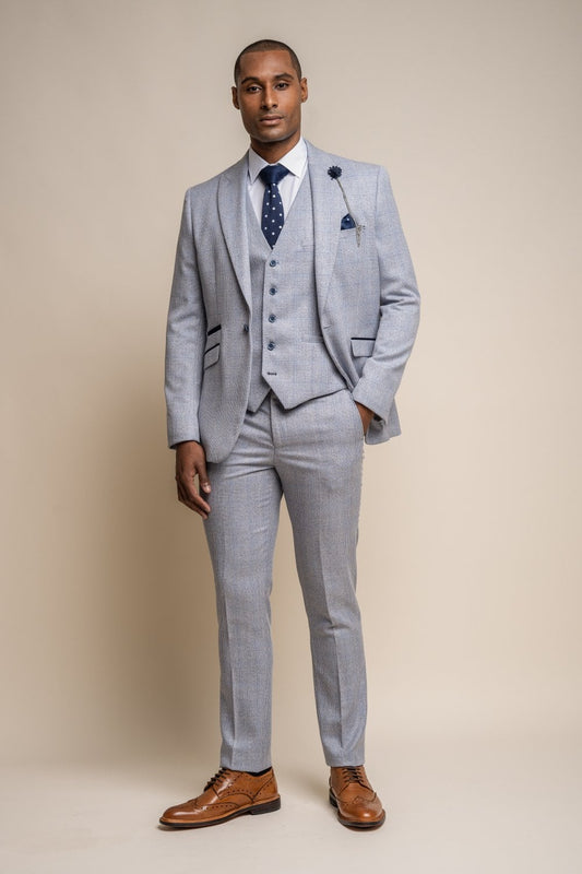 Caridi Sky Blue 2 Piece Wedding Suit