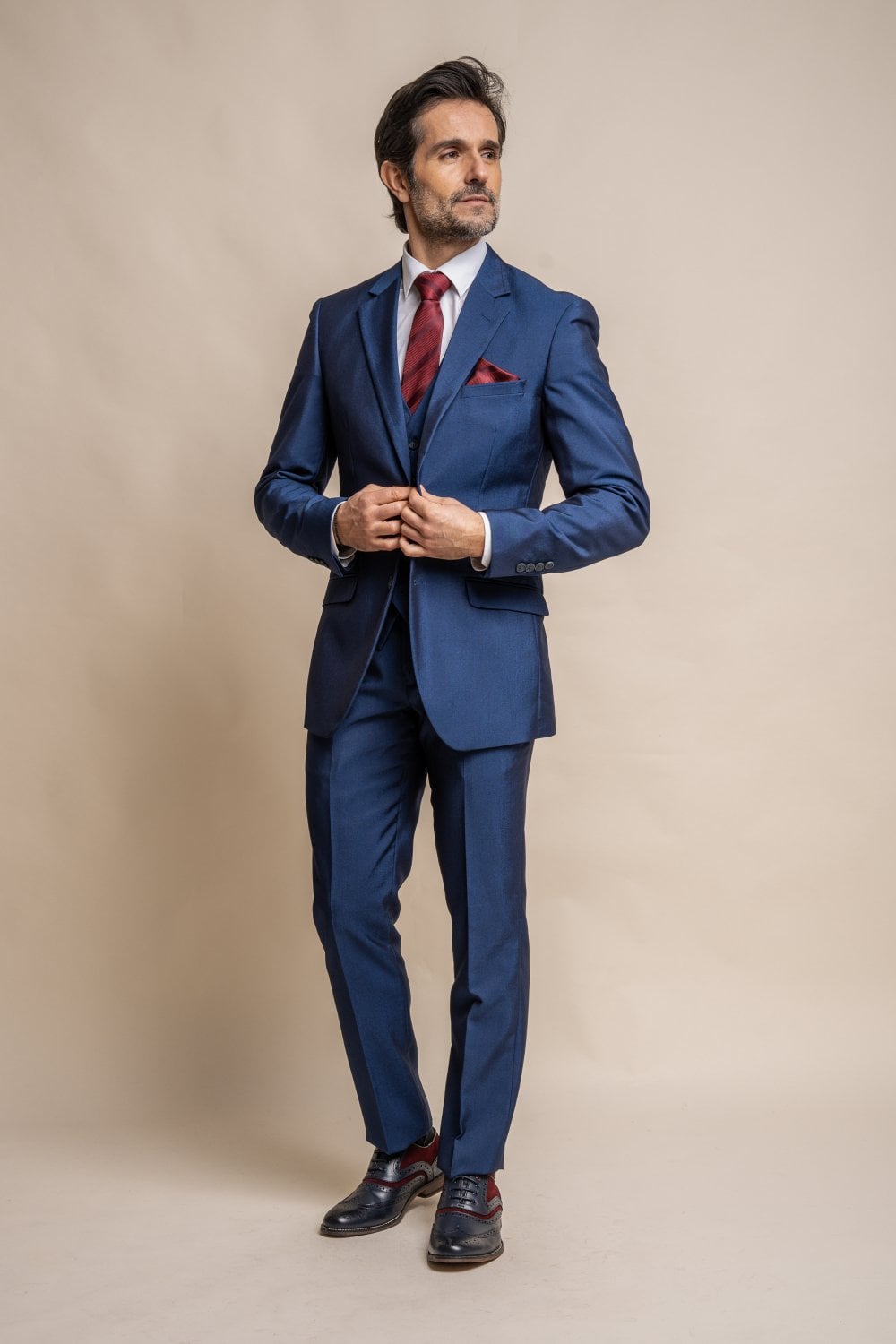 Ford Blue 3 Piece Wedding Suit