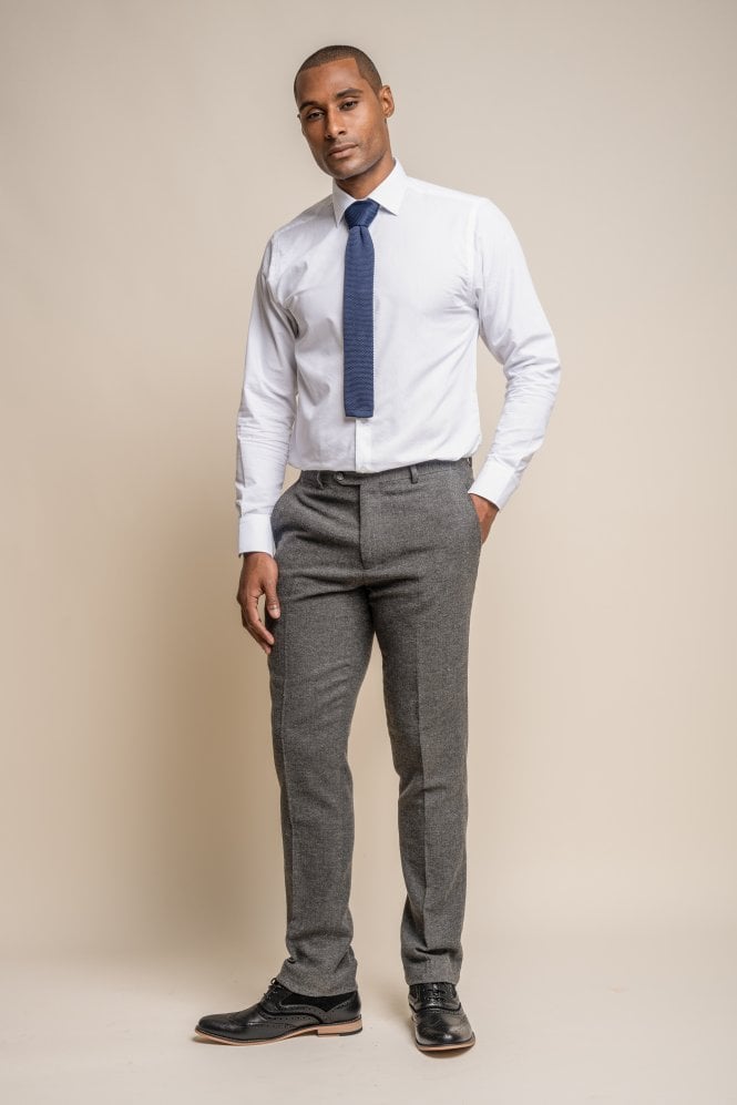 Martez Grey Tweed Trousers