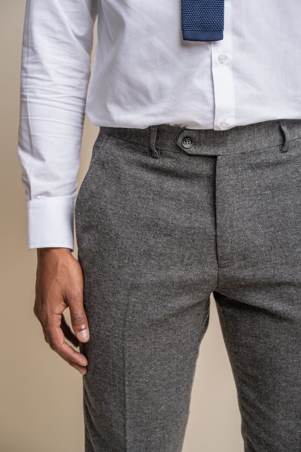 Martez Grey Tweed Trousers