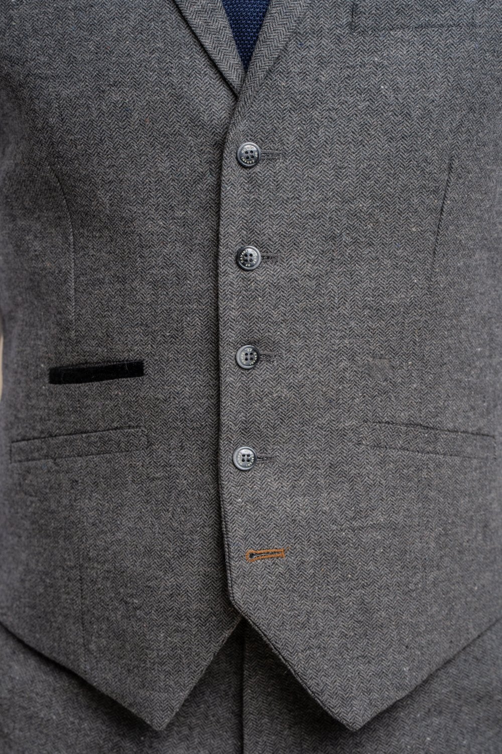 Martez Grey Tweed Waistcoat