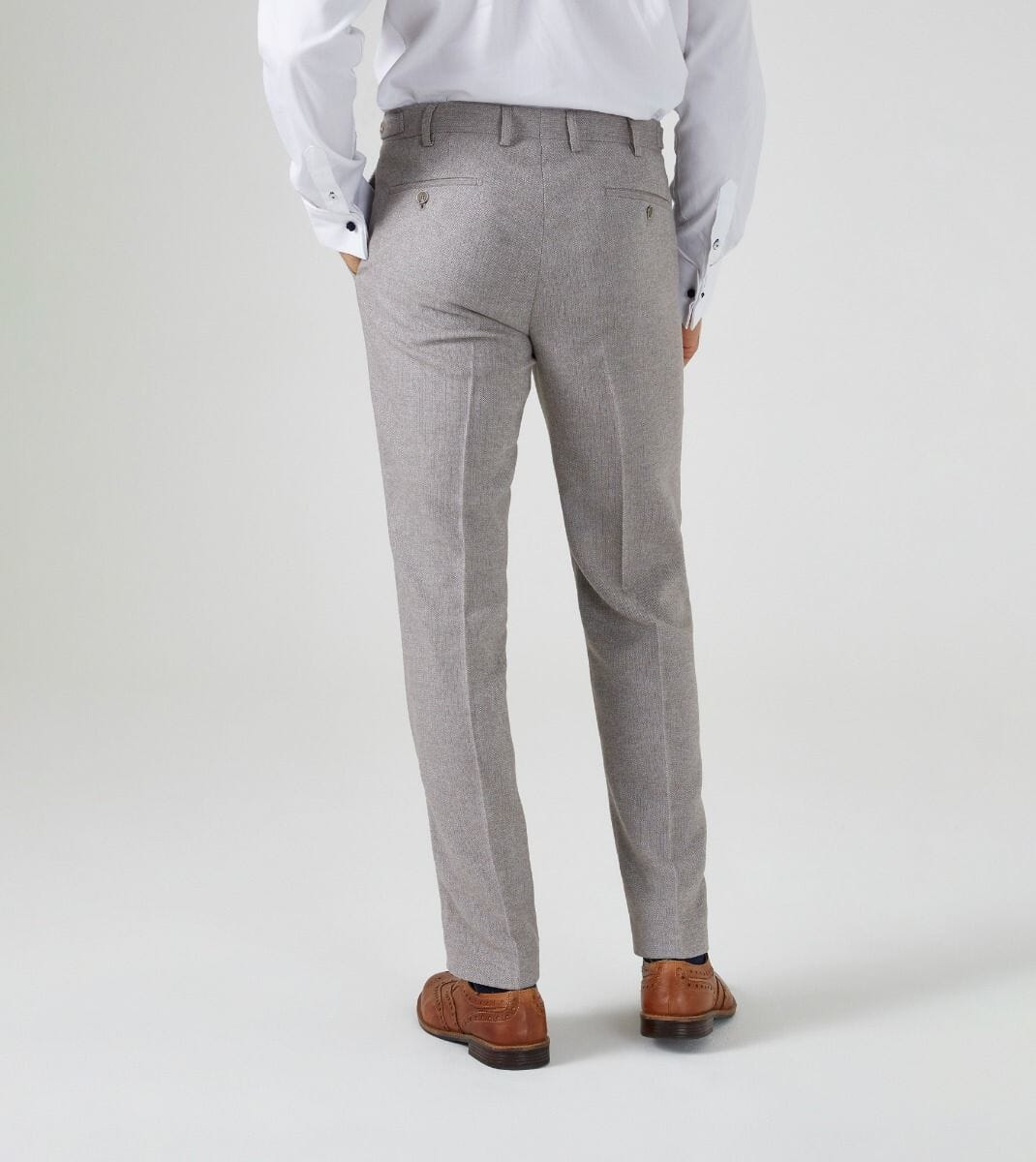 Jude Stone Herringbone Trousers - Trousers - 28R - Swagger & Swoon