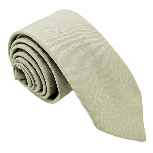 Light Sage Shantung Wedding Tie - Wedding Tie - Skinny - Tie Only - Swagger & Swoon