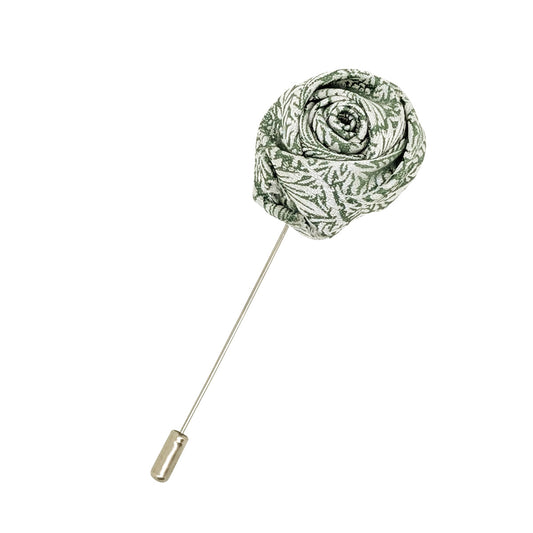 Sage & Silver Leaves Lapel Pin