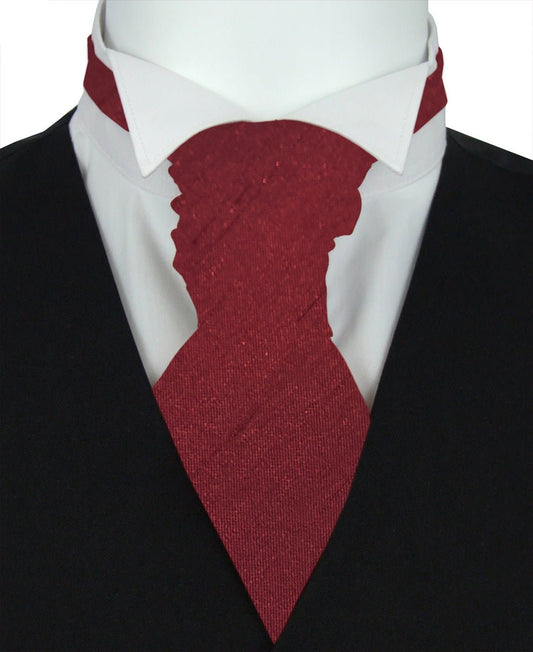 Maroon Shantung Wedding Cravat - Wedding Cravat - Pre - Tied - Cravat Only - Swagger & Swoon