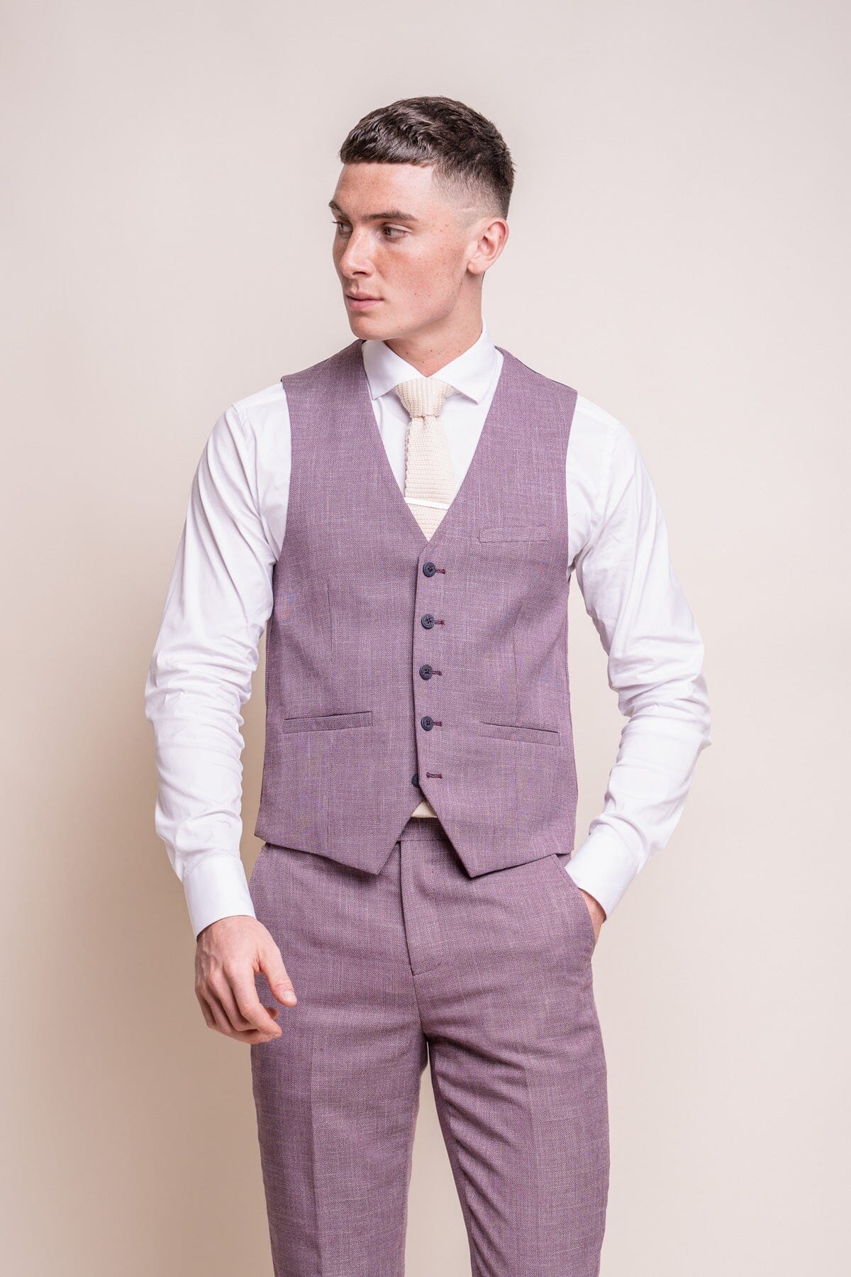 Miami Lilac Waistcoat Summer Wedding Mens Linen Waistcoat