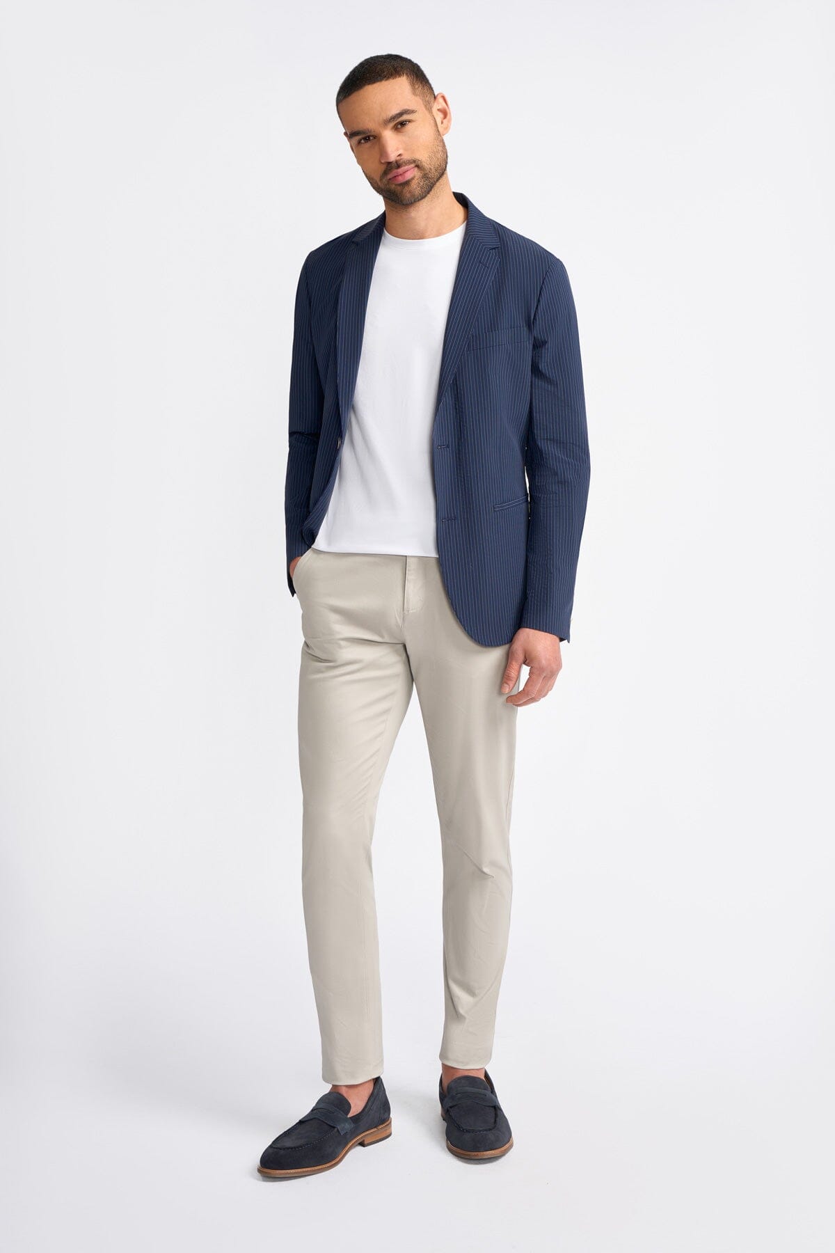 Odense Navy Pinstripe Blazer - Blazers & Jackets - 