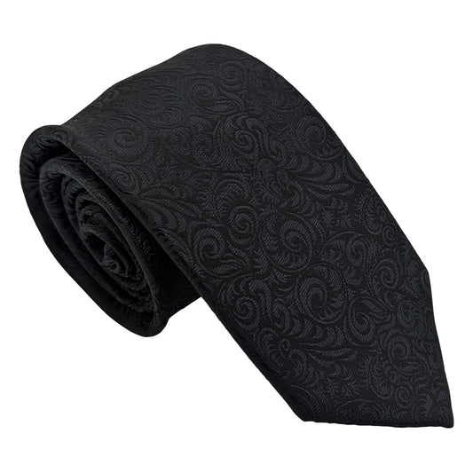 Black Swirls Wedding Tie