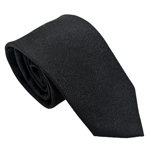 Black Floral Wedding Tie