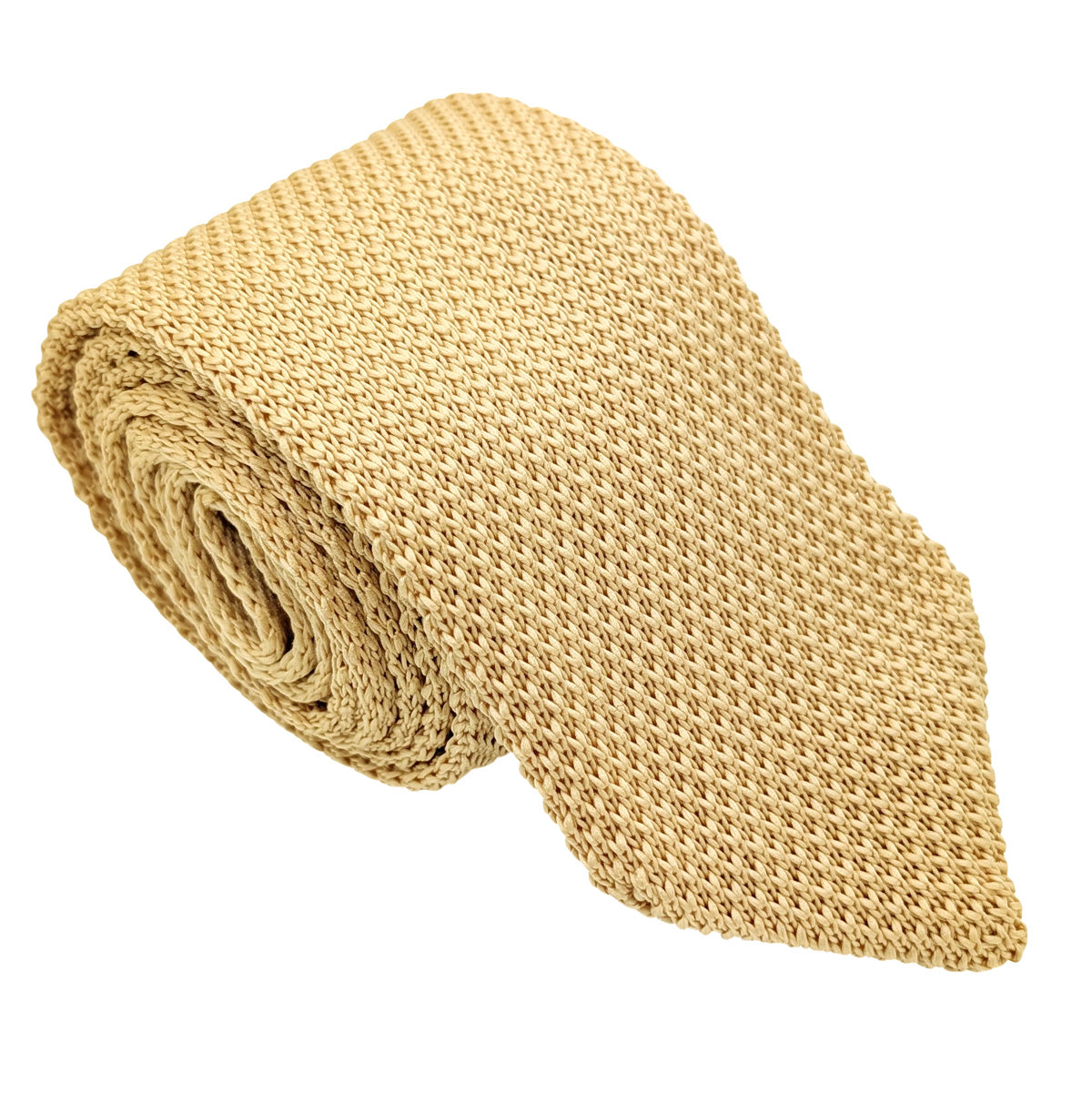 Pale Gold Knit Wedding Tie