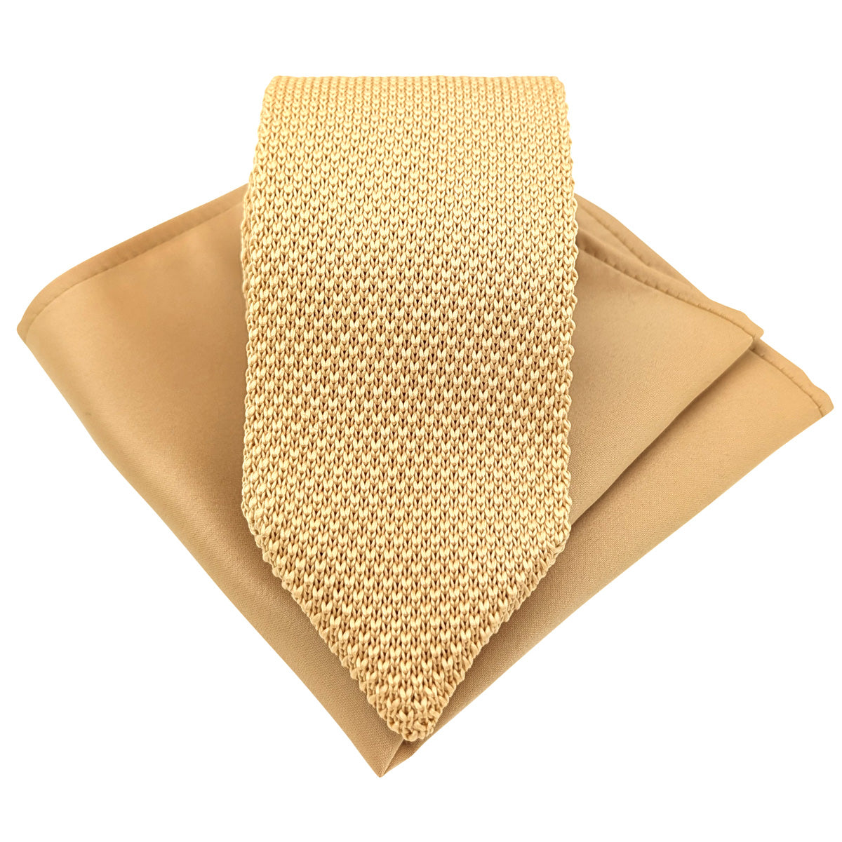 Pale Gold Knit Wedding Tie