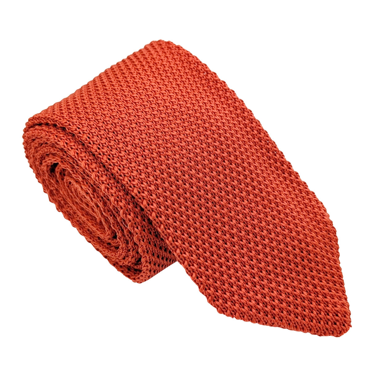 Burnt Orange Knit Wedding Tie
