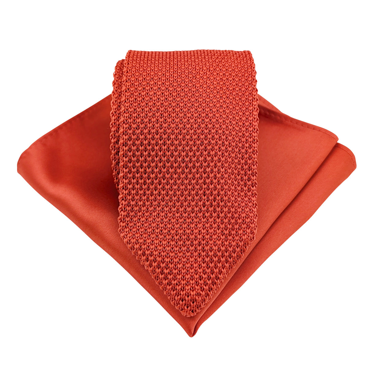 Burnt Orange Knit Wedding Tie