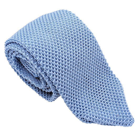 Blue Daisy Knit Wedding Tie