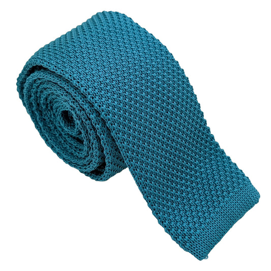Deep Turquoise Knit Wedding Tie