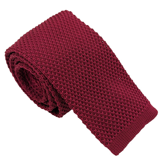 Maroon Knit Wedding Tie