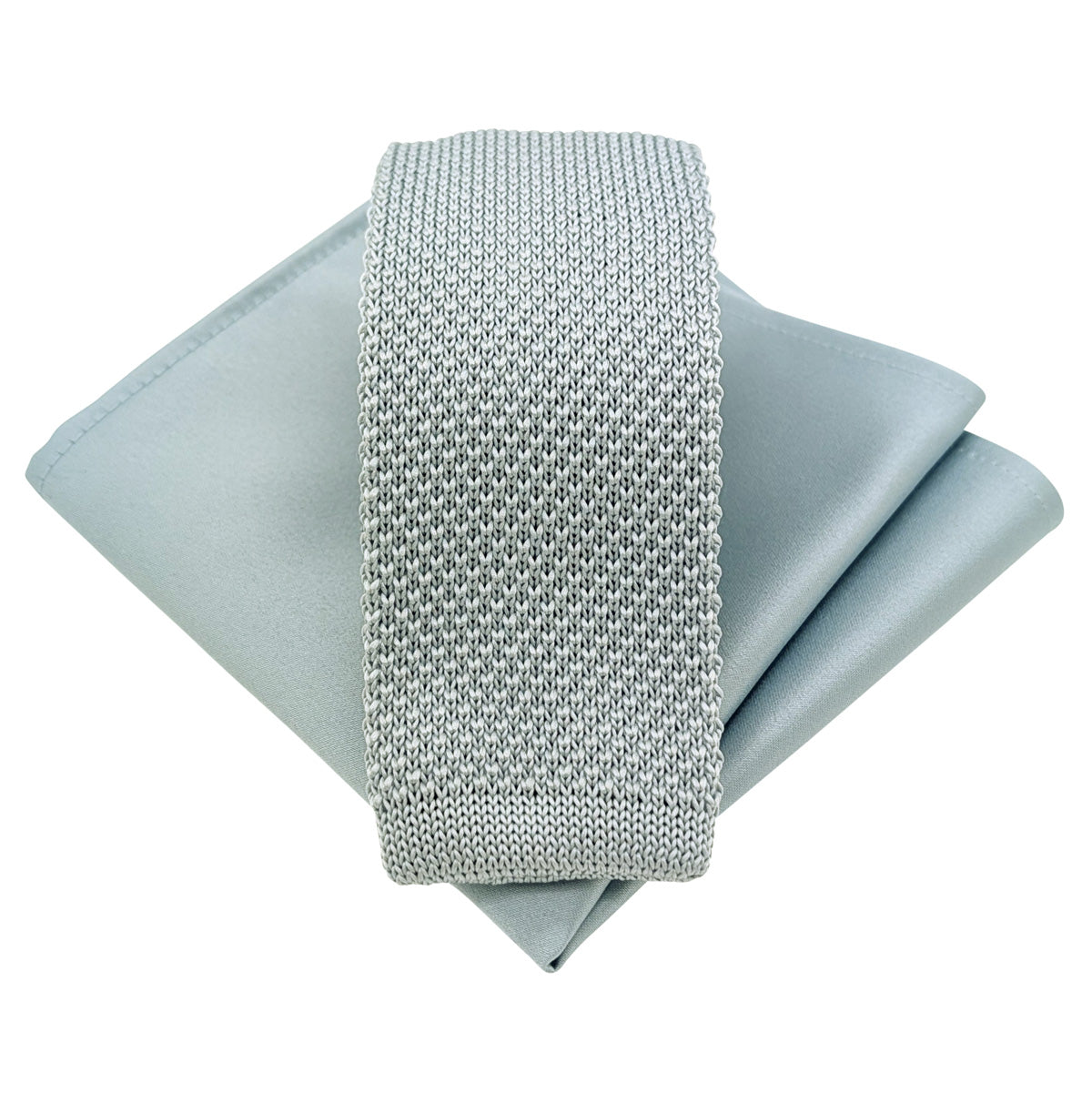 Hazy Grey Knit Wedding Tie