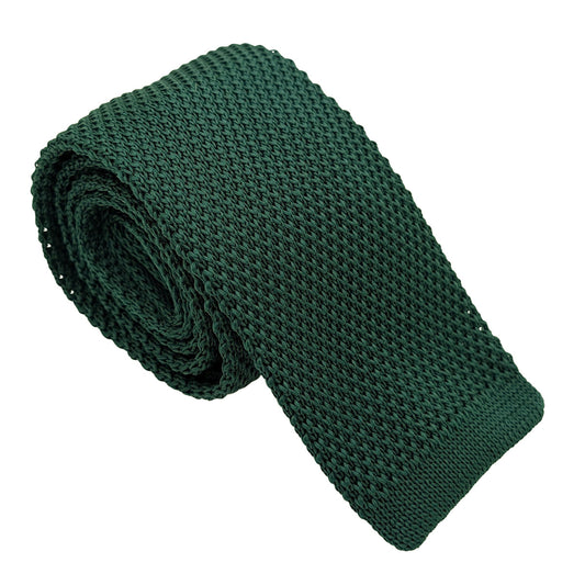 Bottle Green Knit Wedding Tie