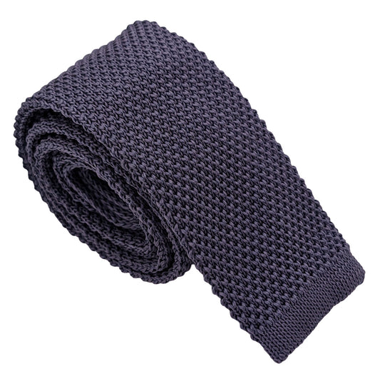 Thunder Grey Knit Wedding Tie