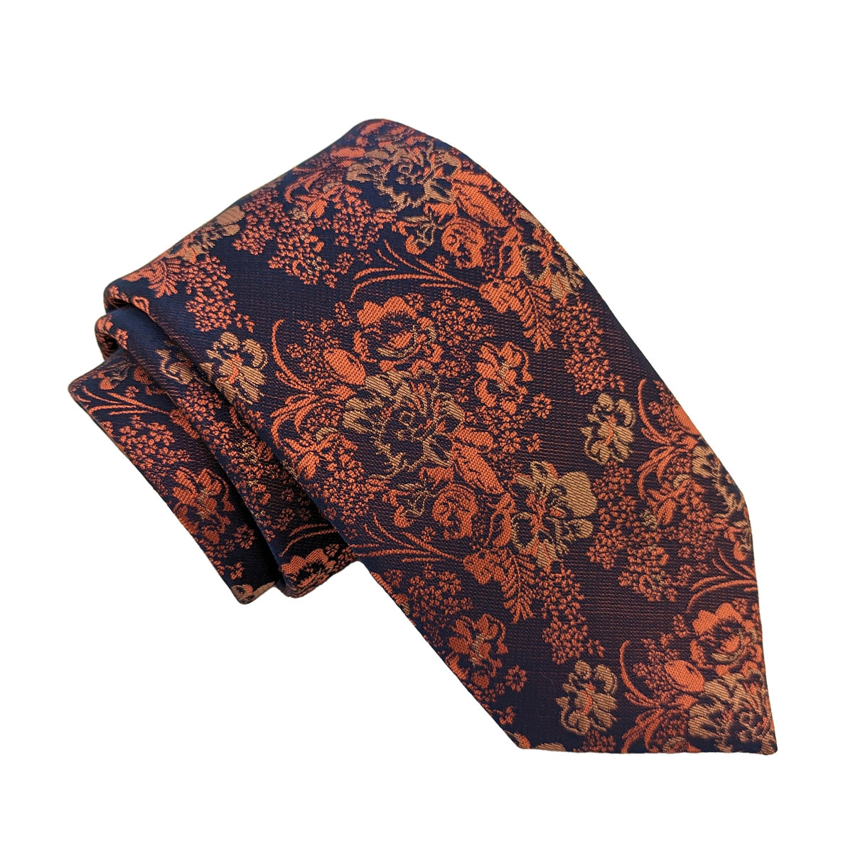 Navy & Orange Floral Wedding Swatch