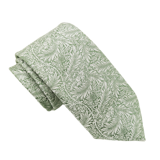 Sage & Silver Leaves Wedding Tie