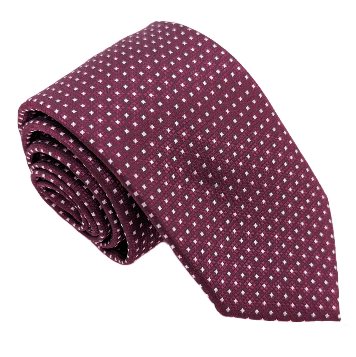 Mix and Match - Cassis Patterned & Cassis Wedding Tie Set