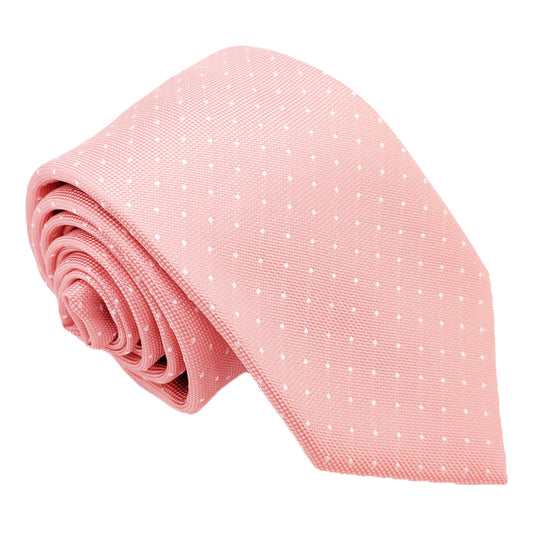 Rose Pink Pin Dots Wedding Tie