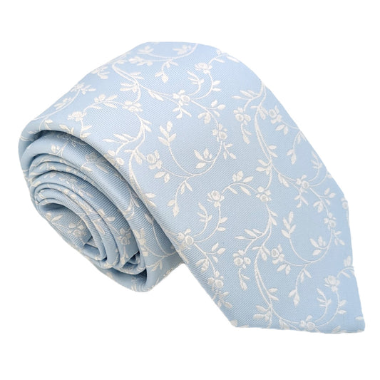Cloudy Blue Leaves Wedding Tie