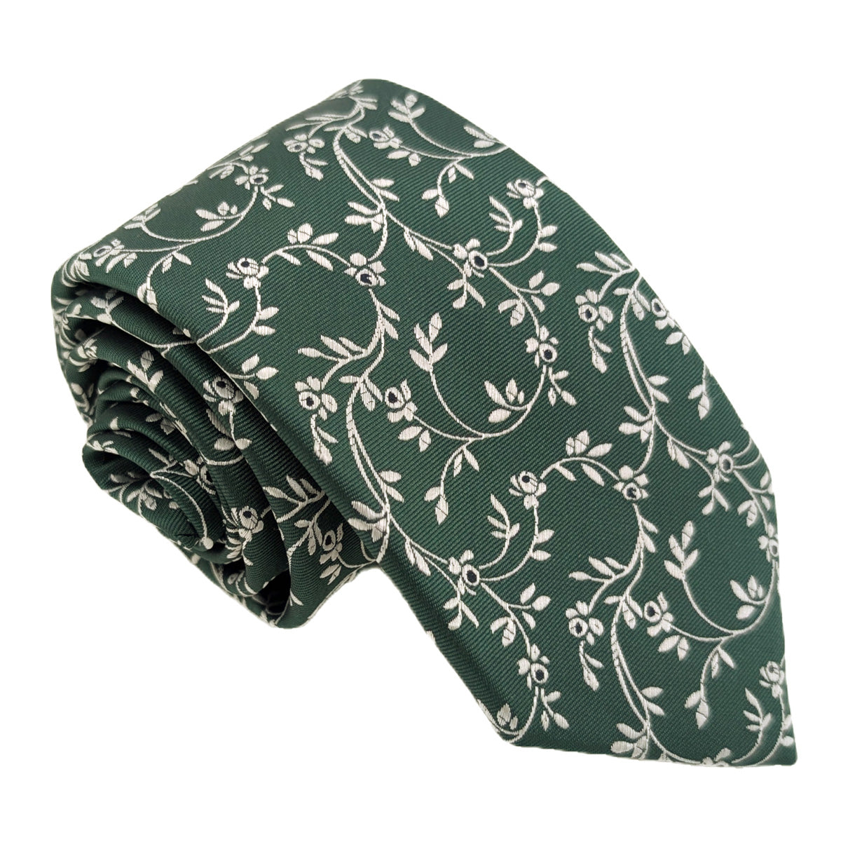 Dark Green Leaves Wedding Tie
