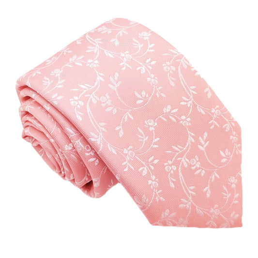 Rose Pink Leaves Boys Ties