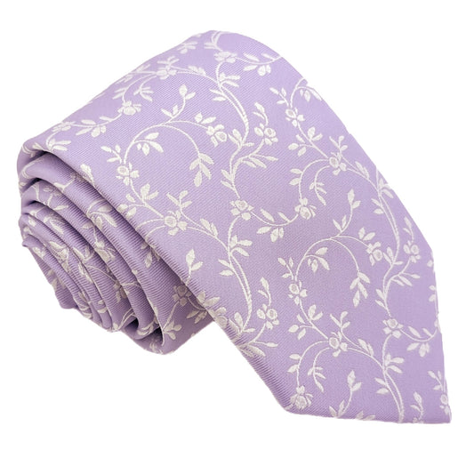 Cool Lilac Leaves Wedding Tie