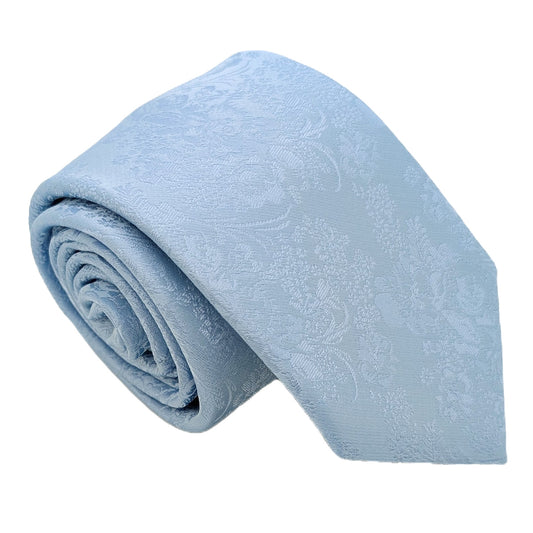 Cloudy Blue Floral Wedding Tie