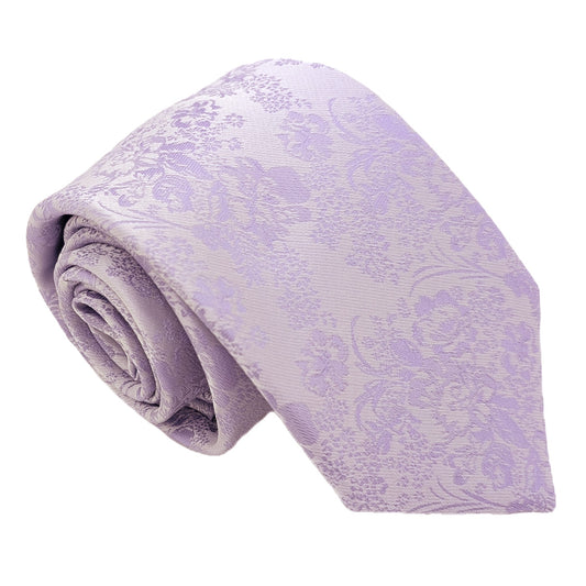 Cool Lilac Floral Wedding Tie