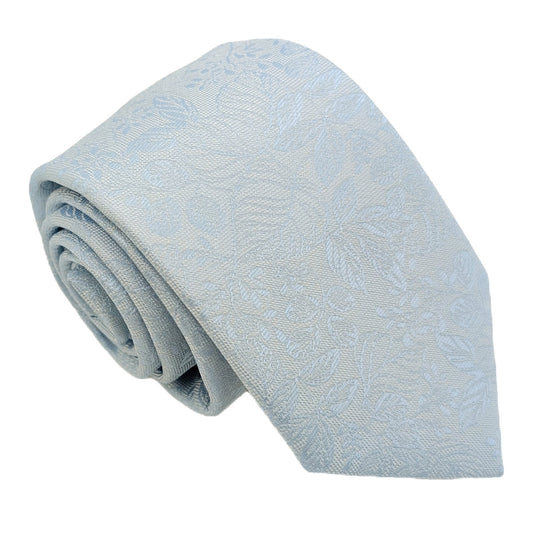 Cloudy Blue Woodland Leaves Wedding Tie
