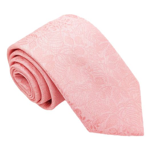 Rose Pink Woodland Leaves Wedding Tie