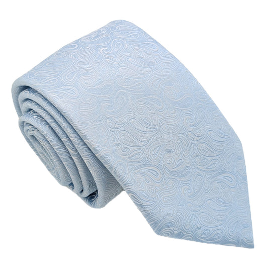 Cloudy Blue Paisley Wedding Tie