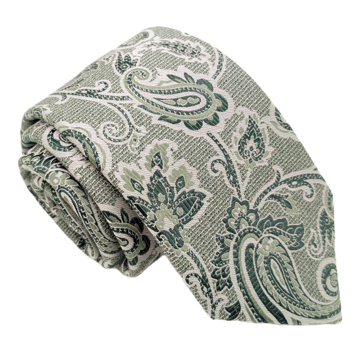 Dark Green Baroque Paisley Wedding Tie