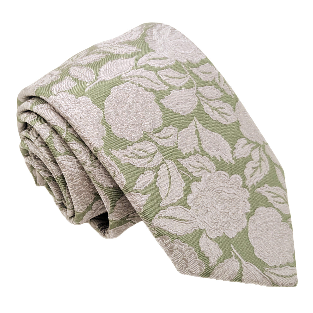 Mix and Match - Sage Patterned & Sage Wedding Tie Set
