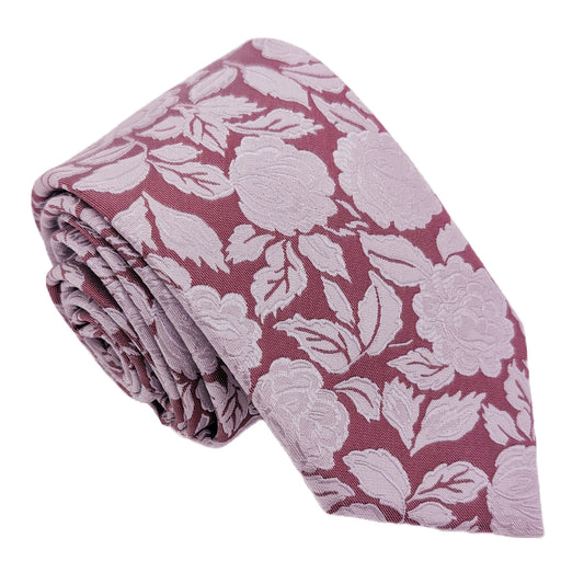 Bold Cassis Rose Wedding Tie
