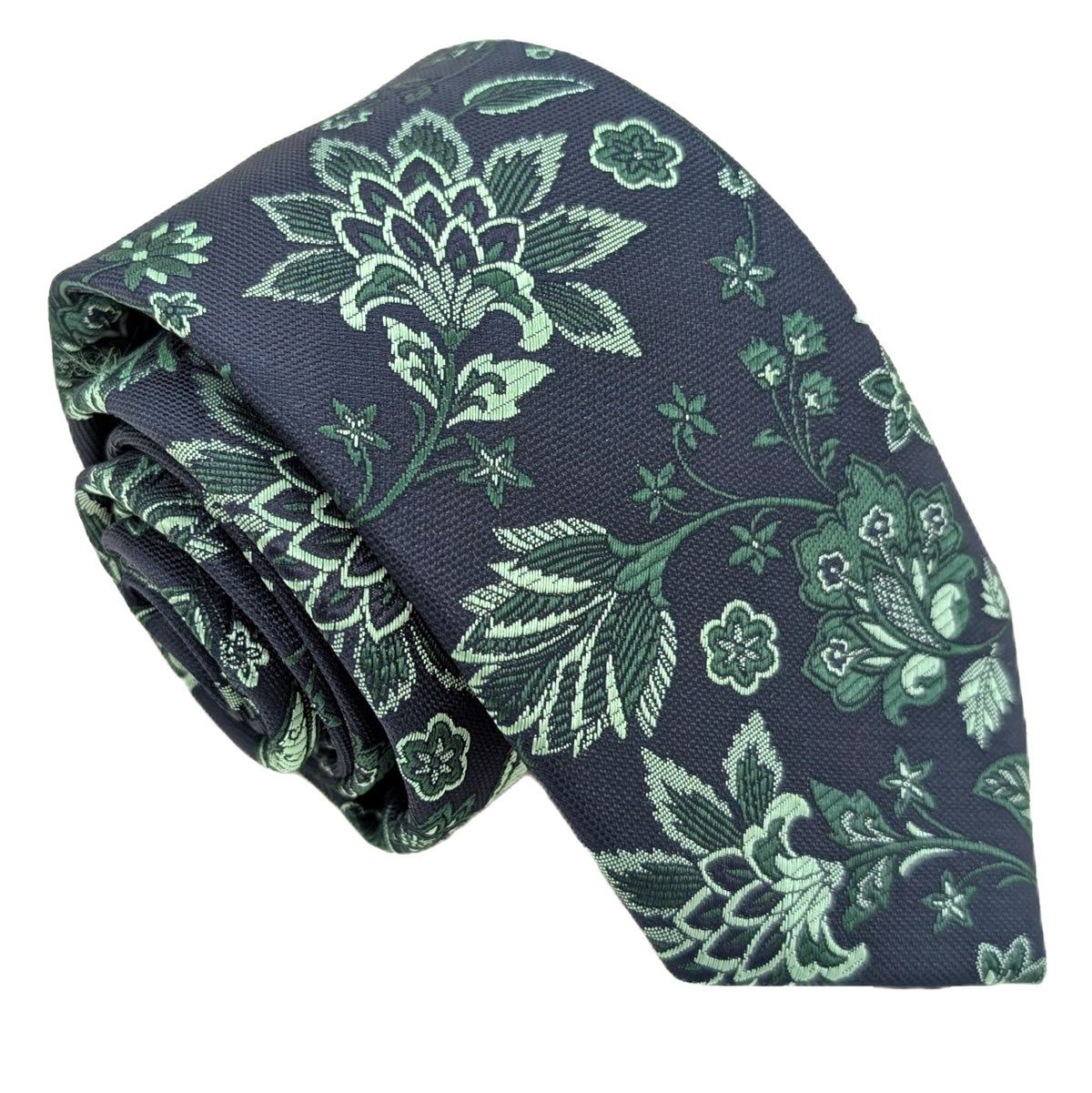Dark Green Damask Wedding Tie