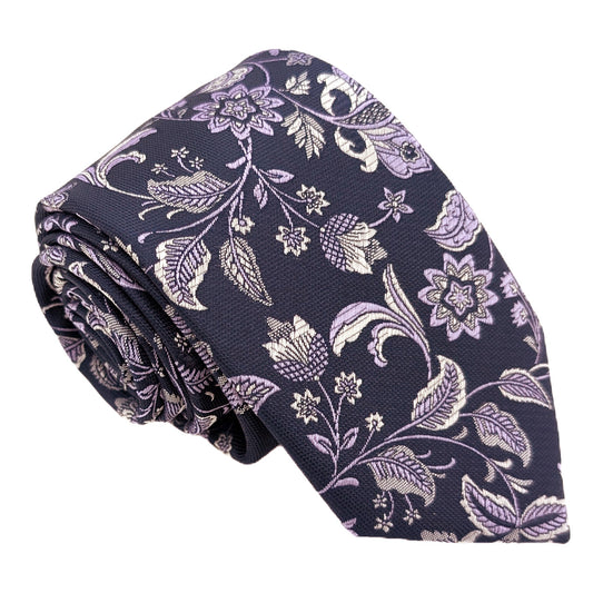 Cool Lilac Damask Wedding Tie