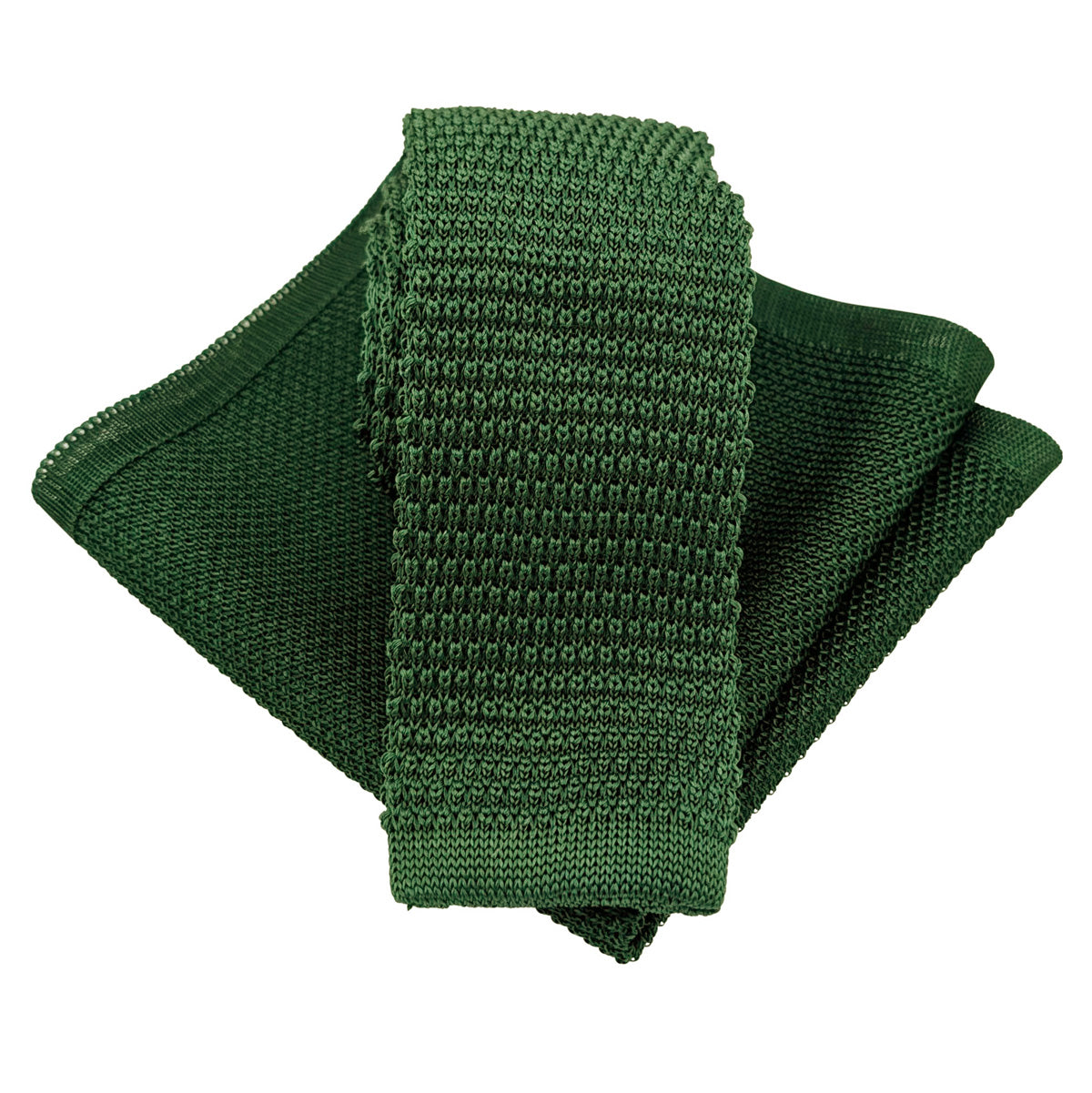 Emerald Knitted Silk Pocket Square