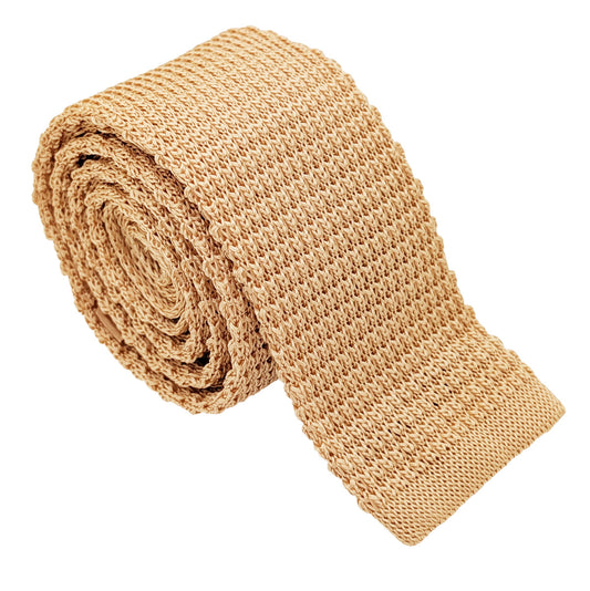 Sand Knitted Silk Wedding Tie